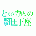 とある寺内の超土下座（御米樣ァア！！）