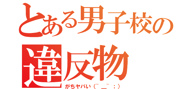 とある男子校の違反物（がちヤバい（~＿~；））