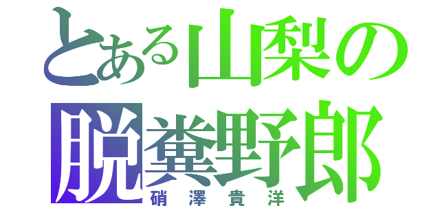 とある山梨の脱糞野郎（硝澤貴洋）