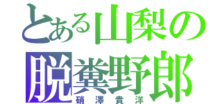 とある山梨の脱糞野郎（硝澤貴洋）