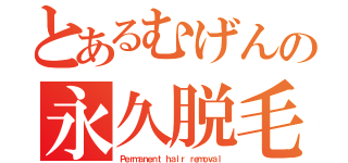 とあるむげんの永久脱毛（Ｐｅｒｍａｎｅｎｔ ｈａｉｒ ｒｅｍｏｖａｌ）