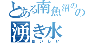 とある南魚沼のの湧き水（おいしい）