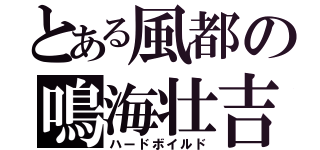 とある風都の鳴海壮吉（ハードボイルド）