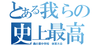 とある我らの史上最高（森の里中学校 体育大会）