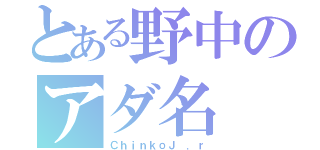 とある野中のアダ名（ＣｈｉｎｋｏＪ ．ｒ）