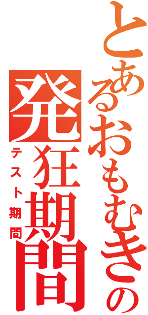 とあるおもむきの発狂期間（テスト期間）