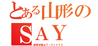 とある山形のＳＡＹ（経営状態はワーストクラス）