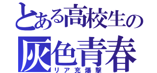 とある高校生の灰色青春（リア充爆撃）