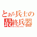 とある兵士の最終兵器（さいごのしゅだん）