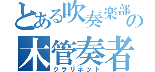 とある吹奏楽部の木管奏者（クラリネット）