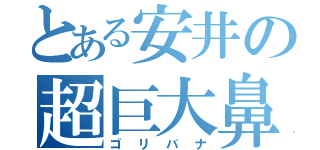 とある安井の超巨大鼻（ゴリバナ）