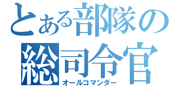 とある部隊の総司令官（オールコマンダー）