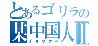 とあるゴリラの某中国人Ⅱ（チョウケイ）