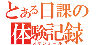 とある日課の体験記録（スケジュール）