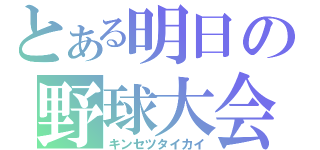 とある明日の野球大会（キンセツタイカイ）