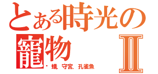 とある時光の寵物Ⅱ（螞蟻．守宮．孔雀魚）