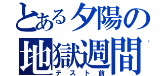 とある夕陽の地獄週間（テスト前）