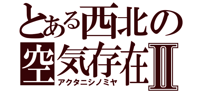 とある西北の空気存在Ⅱ（アクタニシノミヤ）