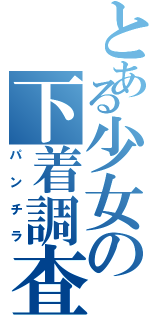 とある少女の下着調査（パンチラ）