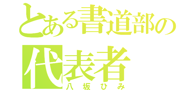 とある書道部の代表者（八坂ひみ）