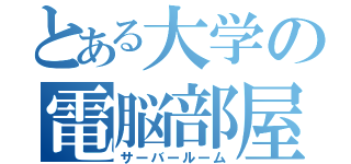 とある大学の電脳部屋（サーバールーム）