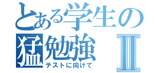 とある学生の猛勉強Ⅱ（テストに向けて）