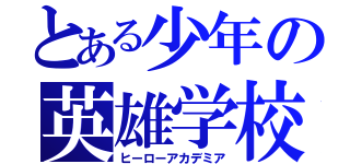 とある少年の英雄学校（ヒーローアカデミア）