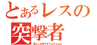 とあるレスの突撃者（荒らし必死すぎワロタｗｗｗ）