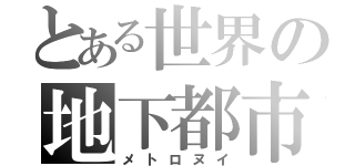 とある世界の地下都市（メトロヌイ）