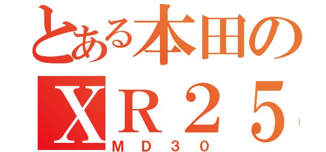 とある本田のＸＲ２５０（ＭＤ３０）