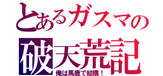 とあるガスマの破天荒記（俺は馬鹿で結構！）