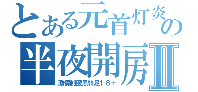 とある元首灯炎の半夜開房間之Ⅱ（激情制服黑絲足１８＋）