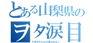 とある山梨県のヲタ涙目（ＴＢＳテレビが見られない）