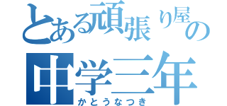 とある頑張り屋の中学三年生（かとうなつき）