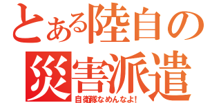 とある陸自の災害派遣（自衛隊なめんなよ！）