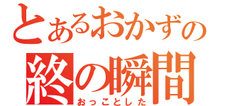 とあるおかずの終の瞬間（おっことした）