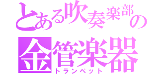 とある吹奏楽部の金管楽器（トランペット）