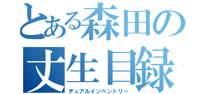 とある森田の丈生目録（デュアルインベントリー）