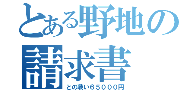 とある野地の請求書（との戦い６５０００円）