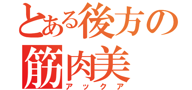 とある後方の筋肉美（アックア）