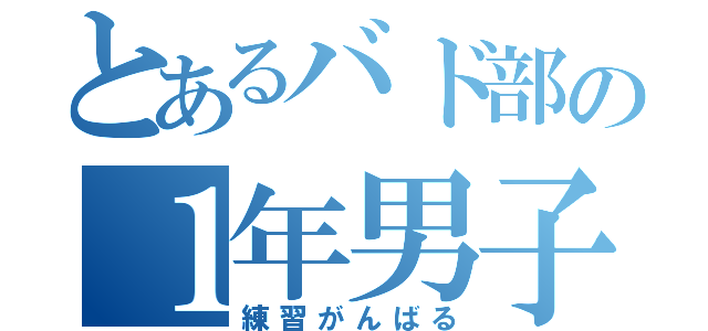 とあるバド部の１年男子（練習がんばる）