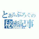 とあるぶろぐの秘密記事（アメンバー限定）