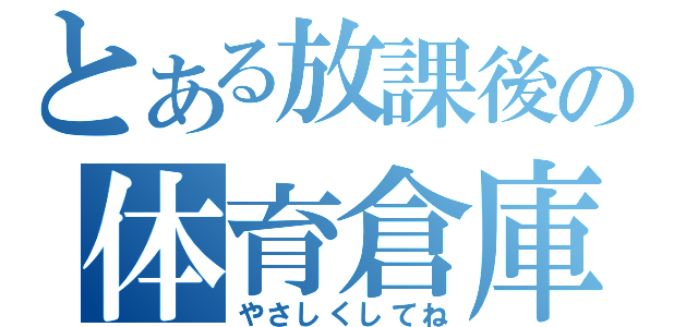 とある放課後の体育倉庫（やさしくしてね）