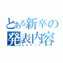 とある新卒の発表内容回避劇（エスケープ）