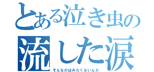 とある泣き虫の流した涙（そんなのはみたくないんだ）