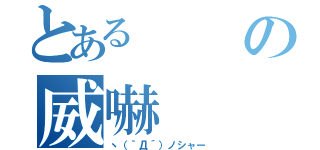 とあるの威嚇（ヽ（｀Д´）ノシャー）