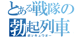 とある戦隊の勃起列車（ボッキュウオー）