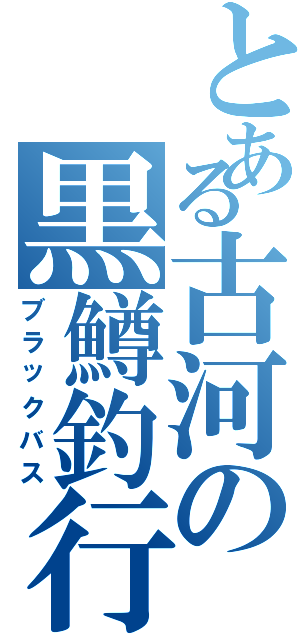 とある古河の黒鱒釣行（ブラックバス）