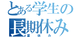 とある学生の長期休み（夏休み）