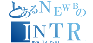 とあるＮＥＷＢＥＥのＩＮＴＲＯＤＵＣＴＩＯＮ（ＨＯＷ ＴＯ ＰＬＡＹ）